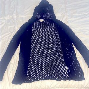 Black Knit Hooded Sweater